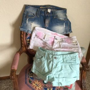 3 size 5 pairs of shorts from Wet Seal, brand new
